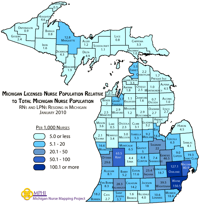 nurse population map